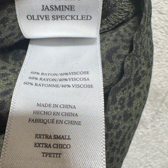 Rails Jasmine Olive Speckled Tiered Button Front Mini Boho Green Dress Size XS - Picture 16 of 16